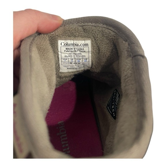 Columbia waterproof insulated quilted wool upper Omni Tech Boot Size 7 - Picture 5 of 5